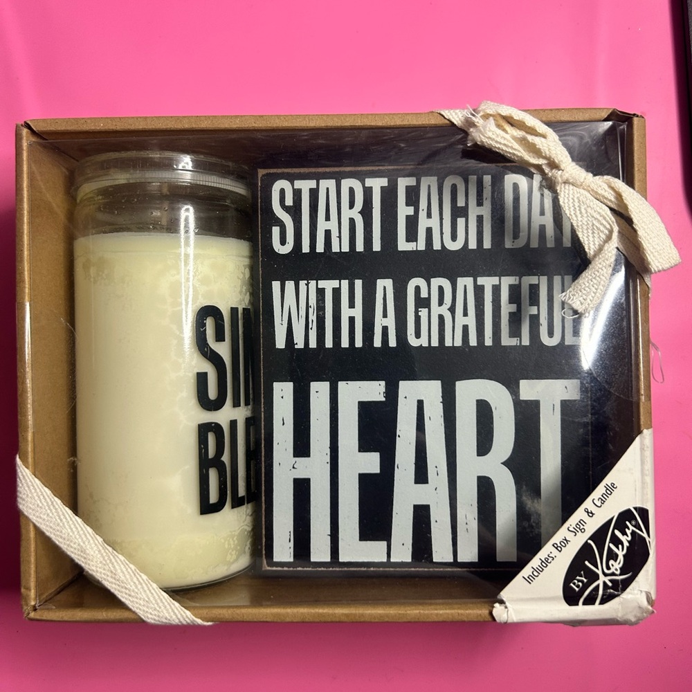 Scented Candle and Sign Set - Black and White